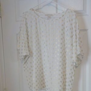 Michael Kors Gold and White Blouse
